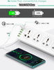 PEGANT 10 Way Power Extension Cord Surge Protector Strip Heavy Duty Universal Electrical Socket 5x USB-A 1x USB-C PD 30W Total 2M Cable