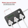 PEGANT 3 Way Power Extension Cord, 3 Universal Plugs Power Strip, 6 USB Fast Charging Ports 2 Meters Cable Surge Protector
