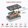 PEGANT 3 Way Power Extension Cord, 3 Universal Plugs Power Strip, 6 USB Fast Charging Ports 2 Meters Cable Surge Protector