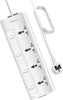 PEGANT 4 Way 3M Power Extension Cord 4 Universal Outlets Electrical Strip UK Plug 3 Meters Cable 250V 2500W Surge Protector (4 Way 3M)