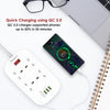 PEGANT 4 Way Power Extension Cord, 4 USB Fast Charging Ports, 4 UK Plugs Power Strip, 2 Meters Cable Surge Protector QC3.0 18W