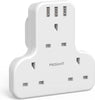 PEGANT Multi Plug Adapter Power Extension With 3 USB, 3 Way Wall Charger Electrical Extender Outlet Adaptor, Socket Charging Station for Home, Office, Kitchen