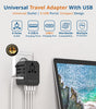 PEGANT USB-C Universal Travel Power Adapter International Worldwide with 5 USB, Fast Charging Type-C Port, Plug Adapter with USB-C Cable
