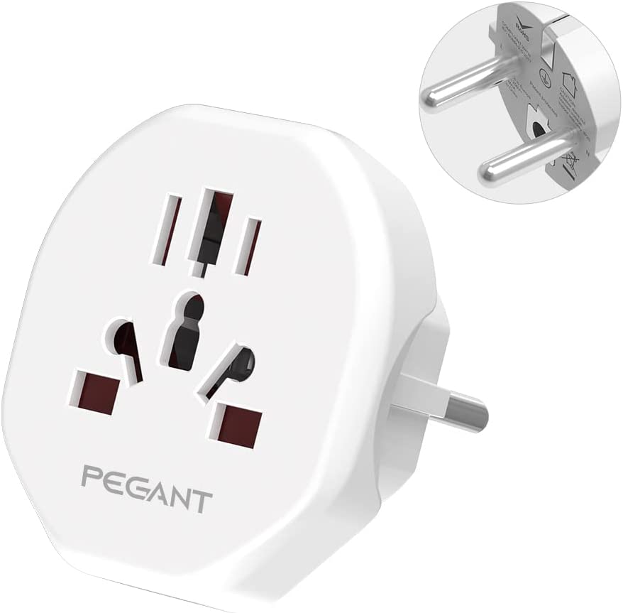 PEGANT World to EU Plug Travel Adapter for All Europe EU/UK/Australia/China/Russia/<br>Turkey/Spain Worldwide Power Outlet Converter