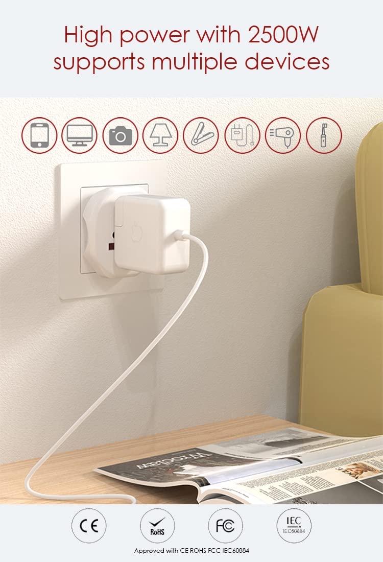 PEGANT World to EU Plug Travel Adapter for All Europe EU/UK/Australia/China/Russia/<br>Turkey/Spain Worldwide Power Outlet Converter